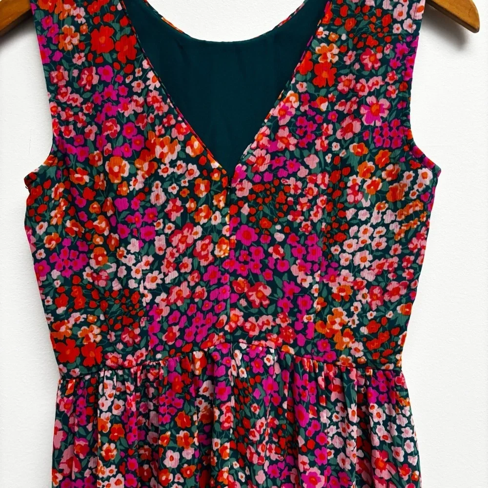 J. Crew Tiered Midi Dress in Micro Meadow Print
